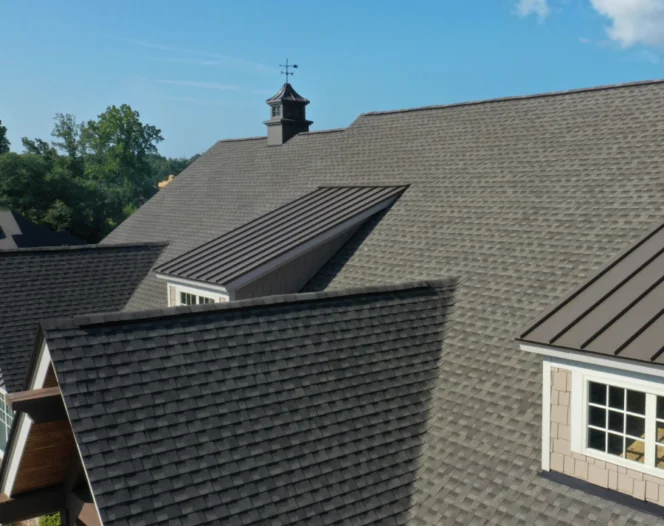 newly installed asphalt roofing