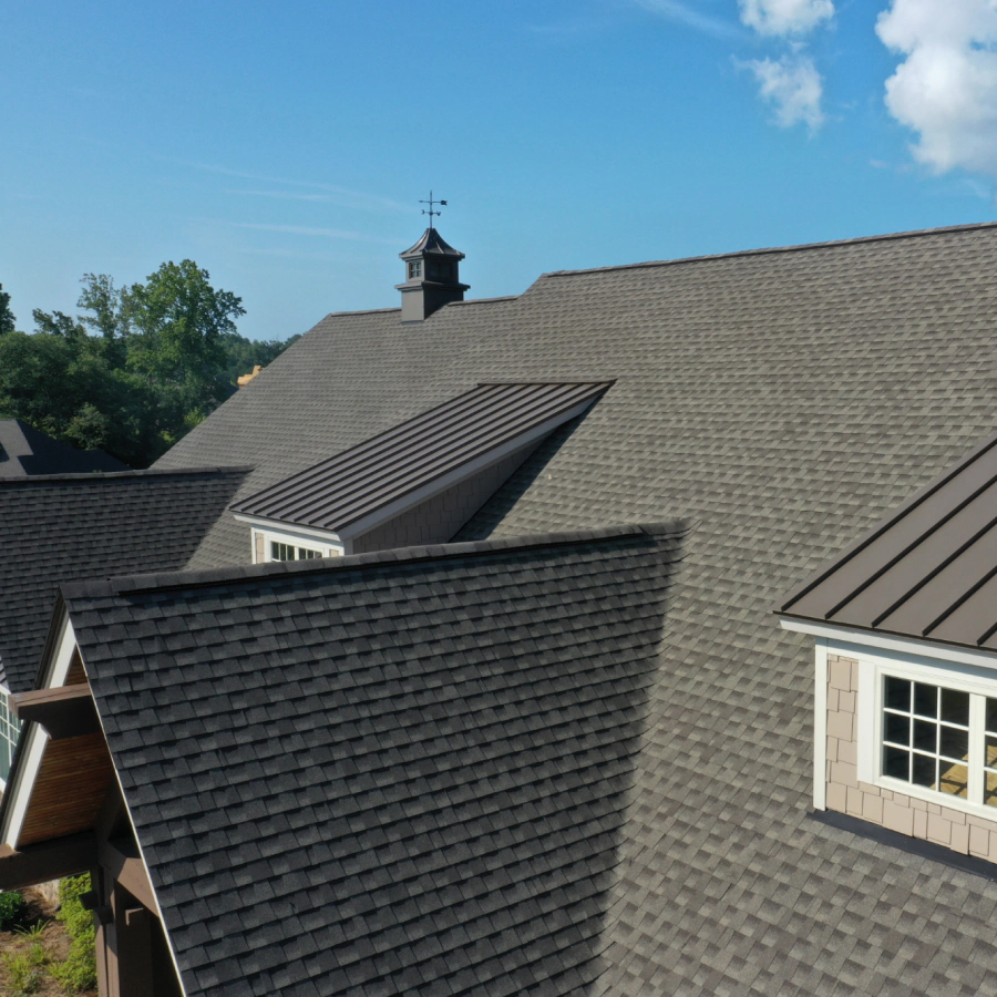 newly installed asphalt roofing